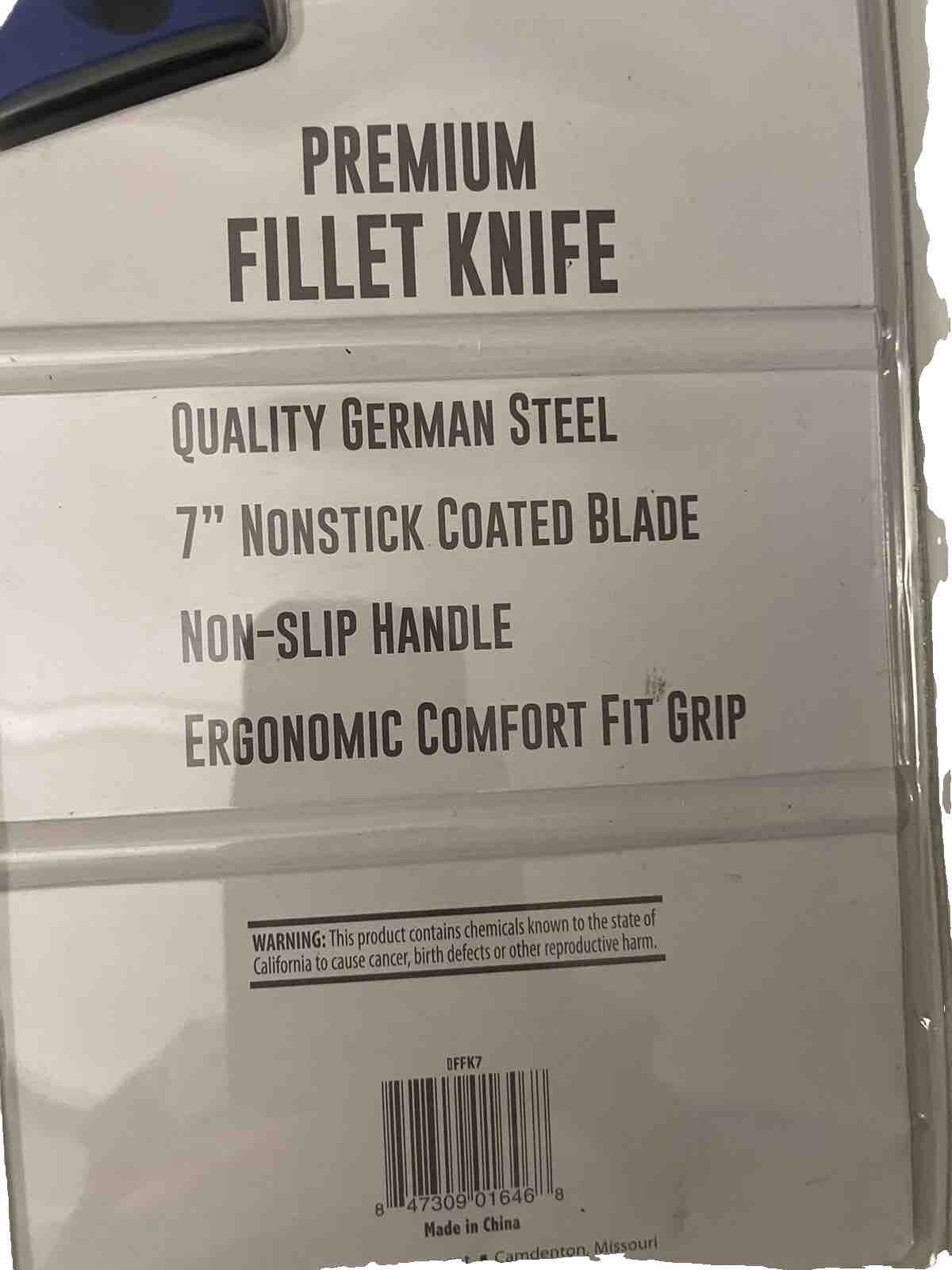 FILLET KNIFE PREMIUM QUALITY GERMAN STEEL 7inNONSTICK SEE PICS READ DESCRIPTION