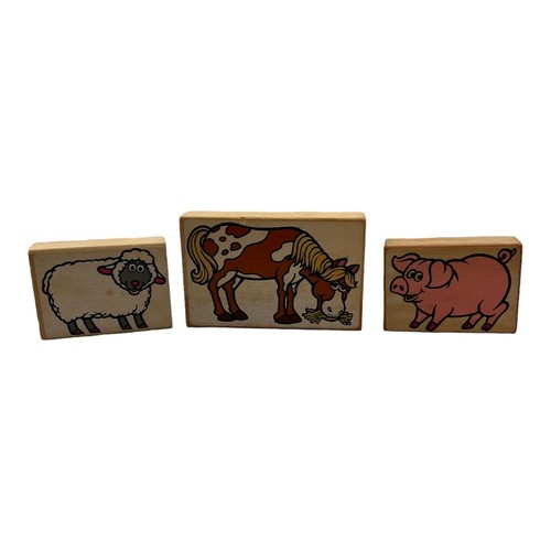 Sesame Street Creative Farm Wooden Blocks Jim Hensen Muppets Big Bird Count 1989 - Picture 10 of 22