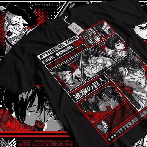 Camiseta Levi Shirt AOT Attack On Titan Camiseta Eren Mikasa Erwin Hange Camiseta Anime - Imagen 4 de 10