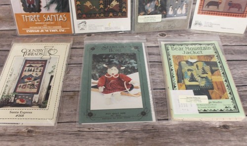 PATTERNS WALL HANGING THROWS PILLOW APPLIQUES SEWING QUILTING SET OF 7 VINTAGE - Picture 9 of 9