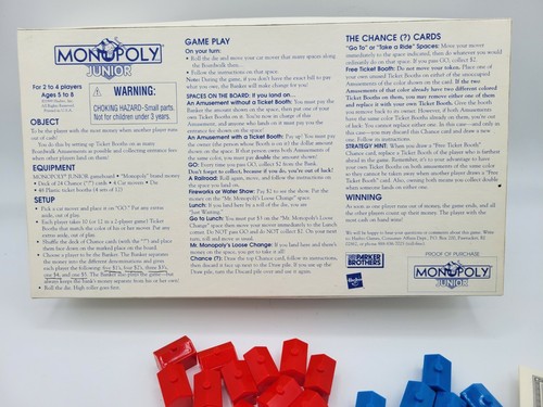 MONOPOLY Jr Junior Vintage Board Game Parker Brothers 1999 Hasbro - Picture 10 of 12