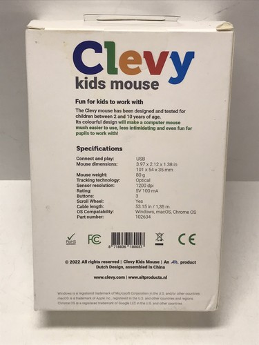 Clevy Kids Mouse - Colorful Ergonomic USB Computer and Laptop Kids Mouse - Picture 3 of 4