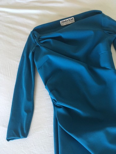 CHIARA BONI La Petite Robe Teal Blue Hena Dress IT 38, U.S. Sz 2 Made in Italy - Picture 7 of 21