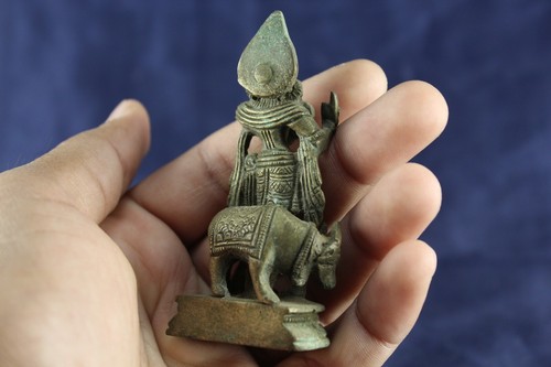 Rare Antique Brass Krishna Statue Handmade Indian Hindu God Figurine Collectible - Picture 7 of 7
