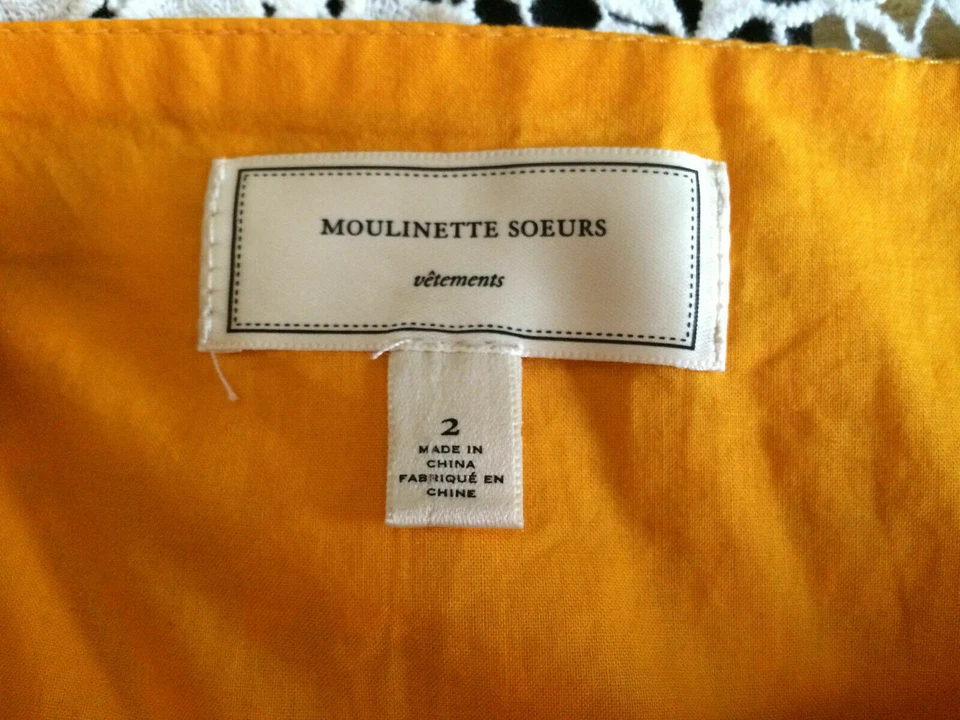 Moulinette Soeurs Melora polka dot dress WOMENS SIZE 2 YELLOW GOLD *I - Image 4 of 4