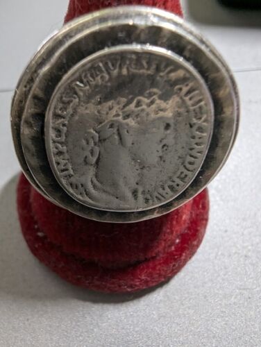 Alexander Coin Solid Silver Mens Ring, 925 sz 8 1/2 - Picture 2 of 10