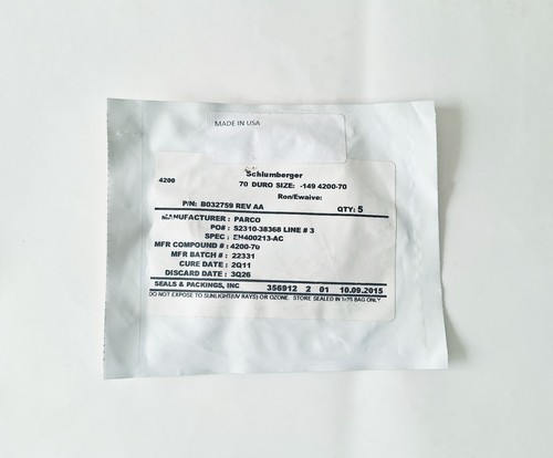 PARCO B032759 O-RING,SZ 2-149, 2.800 ID X .103 W NITRILE 70D 5Pc/Pk X 2 = 10 Pc - Picture 2 of 3