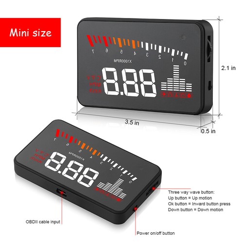 Car Head Up Display Projector HUD OBD2 Effective Car Battery Protection X5 - Picture 11 of 11