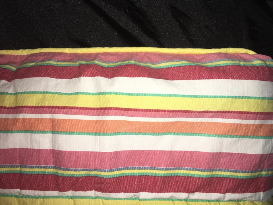 Edredón Ralph Lauren Beachside Preppy Rayas Talla Doble Rojo Naranja Blanco Amarillo Foto 4 de 4