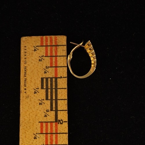 14k YG Channel Set Diamond Jacket Earrings ,Omega Backs - Free Shipping USA - Picture 8 of 9