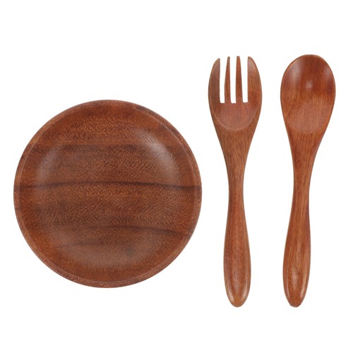 Natural Wood Bowl Kitchen Tableware Fruit Salad Set Baby Breakfast Bowls - Picture 5 of 12