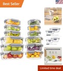 Airtight Glass Food Storage Container Set - 24 Pieces, Freezer & Oven Safe
