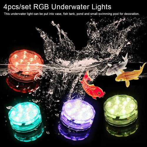 4 Stück Poolbeleuchtung Unterwasser Licht RGB LED Wasserdichte Mit Fernbedienung - Bild 5 von 15