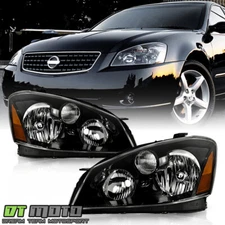 For 2005-2006 Altima Black Factory Halogen Headlights Headlamps 05-06 Left+Right