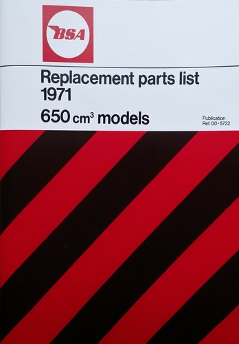 BSA A65L A65T A65F  Parts Book 1971 Lightning Firebird Thunderbolt Motorcycles - Picture 1 of 5