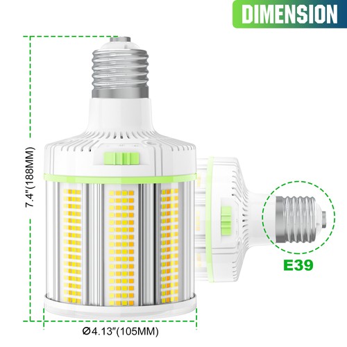 80 Watt LED Corn Light Adjustable 4500K 5000K 5700K Corn Bulb E39/E40 Mogul Base - Picture 3 of 17