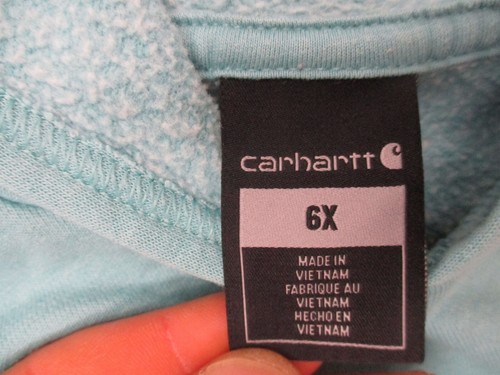 Carhartt Size 6X Kids Cotton Blend Front Pocket Fleece Lined Casual Hoodie 229 - Picture 3 of 6