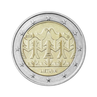 LITHUANIA commemorative UNC 2 EURO coin 2018 /"Song and Dance Festival/"