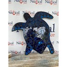 Wood & Glass Blue Mosaic Sea Turtle Plaque - Bathroom, Pool House Wall Hanger