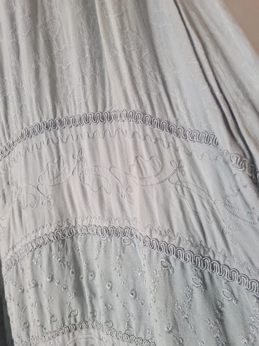 Holy Clothing 'Vanessa' Green Silver Gypsy Hippie Renaissance Maxi Dress size M - Picture 4 of 14