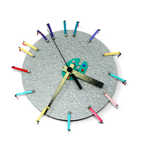 1980er Jahre Postmoderne Studio Kunst Wanduhr - Bild 3 von 9