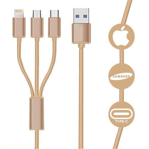 Phone Fast Charger For Samsung USB Universal 3 in 1 Multi Cable IOS Type C Lead - Picture 16 of 16