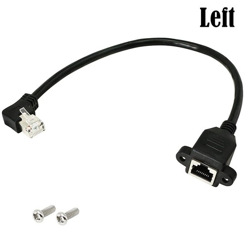 Cat5 RJ45 Male to Female Ethernet Network Angle Extension Cable Panel Mount - 第 7/7 張圖片