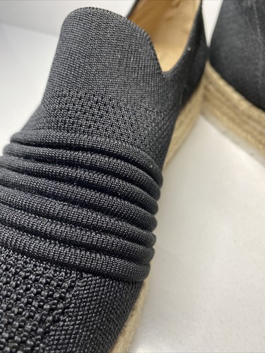 Adrianne Vittadini Womens Sz 9.5 Black Stretchy Rope Heel Slip On Comfort Shoes - Picture 3 of 12