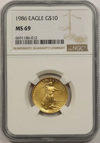 1986 Gold Eagle $10 NGC MS 69 (Quarter-Ounce) 1/4 oz Fine Gold