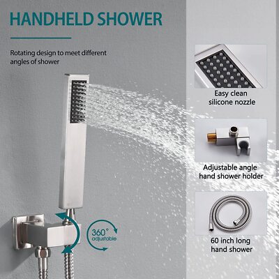 Airuida 3-Function Rain Shower System Set - Wall Mount Tub Shower Combo With Handheld Shower And - View #10