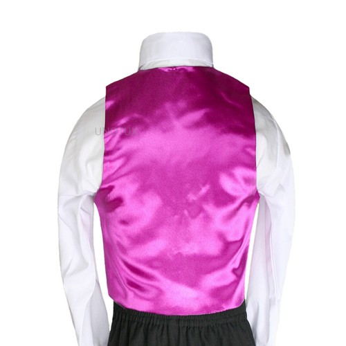 2-teiliges Set Satin Weste Fliege Baby Kleinkind Kinder Teenager formell Jungen Anzüge 23 Farben S-8 - Bild 16 von 48