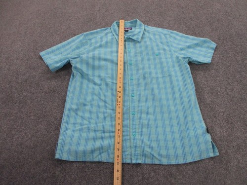 Patagonia Shirt Adult L Blue Plaid Seersucker Beach Outdoors Lightweight Mens - Picture 3 of 10