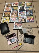 NINTENDO DSi & DS Lite plus 17 games with manuals / DSi stylis - 2 other stylis 