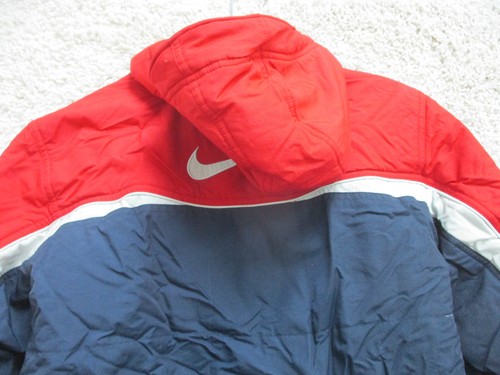 VINTAGE Nike Jacket Medium Adult Blue Red Full Zip Pockets Reversible Logo Boys - Picture 9 of 16