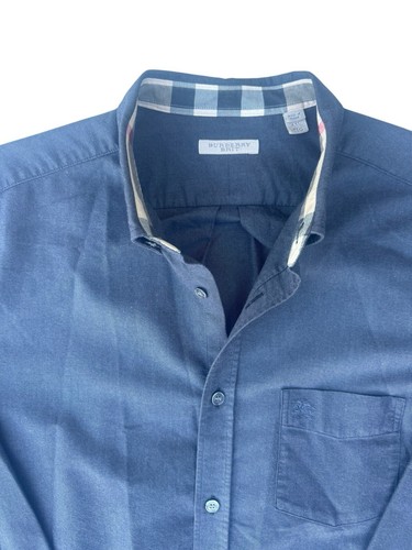 Burberry Brit Men's Shirt Solid Dark Gray 100% Cotton Long Sleeve Shirt Size XXL - Picture 4 of 9