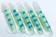 Full Body Squid for Big Game Fishing for Trolling or Daisy Chains 5 Pack 12" 