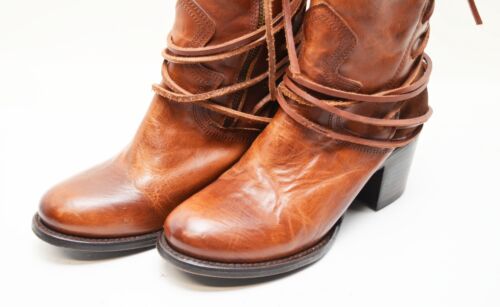 Free Bird Coal Wrapped Cognac Braun Leder Kniehohe Stiefel Damengröße 9 - Bild 2 von 13