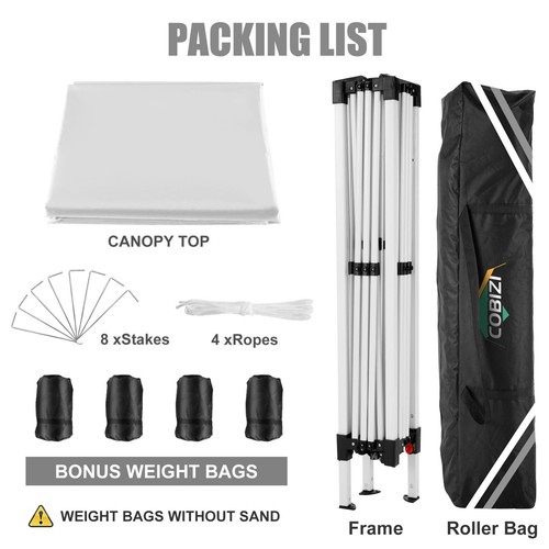 COBIZI 10x10ft Pop Up Canopy Tent Outdoor UPF 50+ Waterproof Gazebo for Camping - Picture 19 of 49