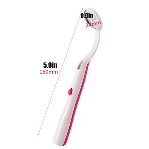 Mirror With LED Light Oral Teeth Checking Mirror Tooth Care Dentist Tools Pink - Picture 2 of 9