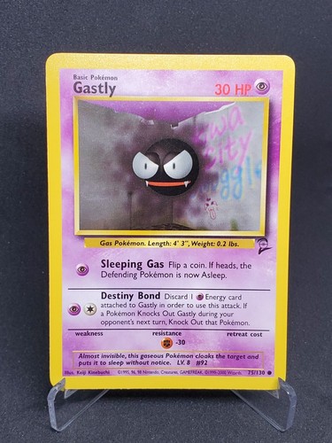 Gastly Pokémon TCG Base Set 2 75/130 Regular Unlimited Common - Picture 1 of 2