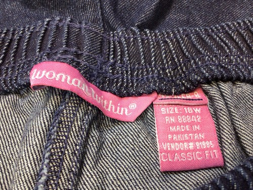 Woman Within Jeans Capri Plus Size 18W Pull On Elastic Waist Classic Fit NWT - Picture 9 of 11