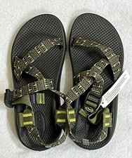 New Classic Chaco Double Strap Green Yellow Sport Casual Sports Sandals 5 NWT