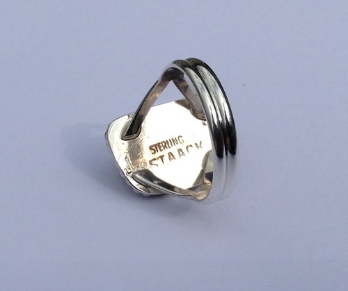 (Vintage) Sterling Silber Ring mit mehrfarbiger Handelsperle, von Staack - Bild 4 von 7