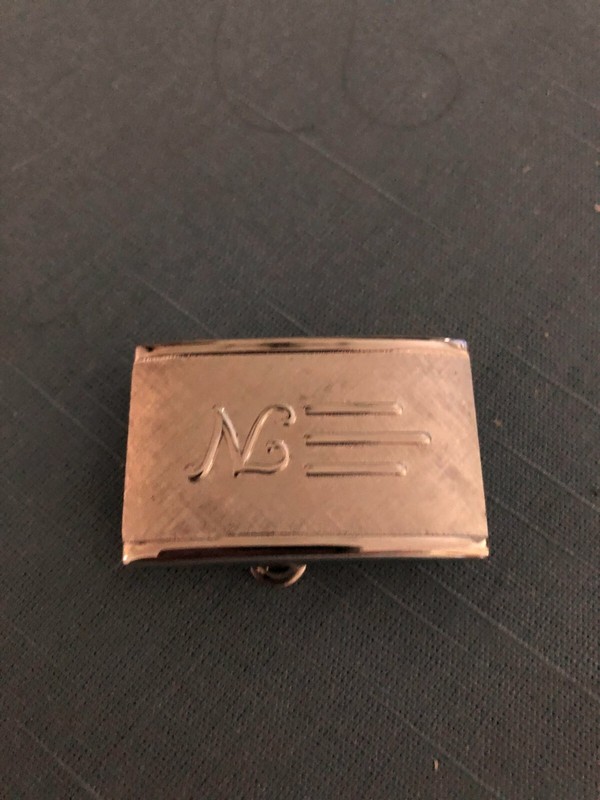  Vintage New Men's Initial N Belt Bucket Silver in Box