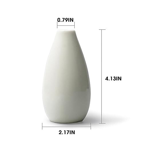 Modern Small Flower Vases 8 Pack - Ceramic White - Afbeelding 4 van 7