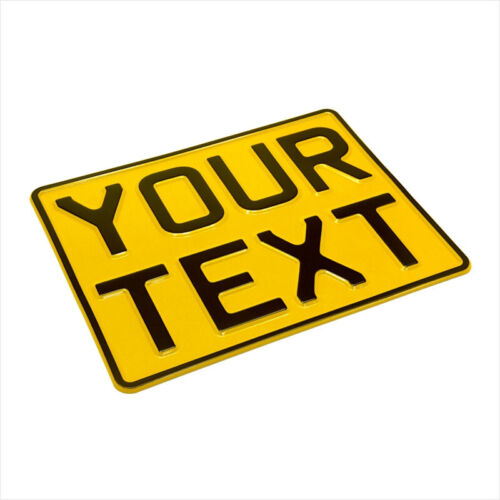 9x7 Yellow Novelty Motorcycle Motorbike Kids Car TEXT Age Pressed Number Plate - Picture 3 of 4