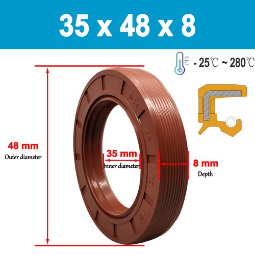 Metric Oil Seal Shift Shaft 32mm to 38mm ID Engine Crankshaft Seal, brown FKM70 - Picture 69 of 232