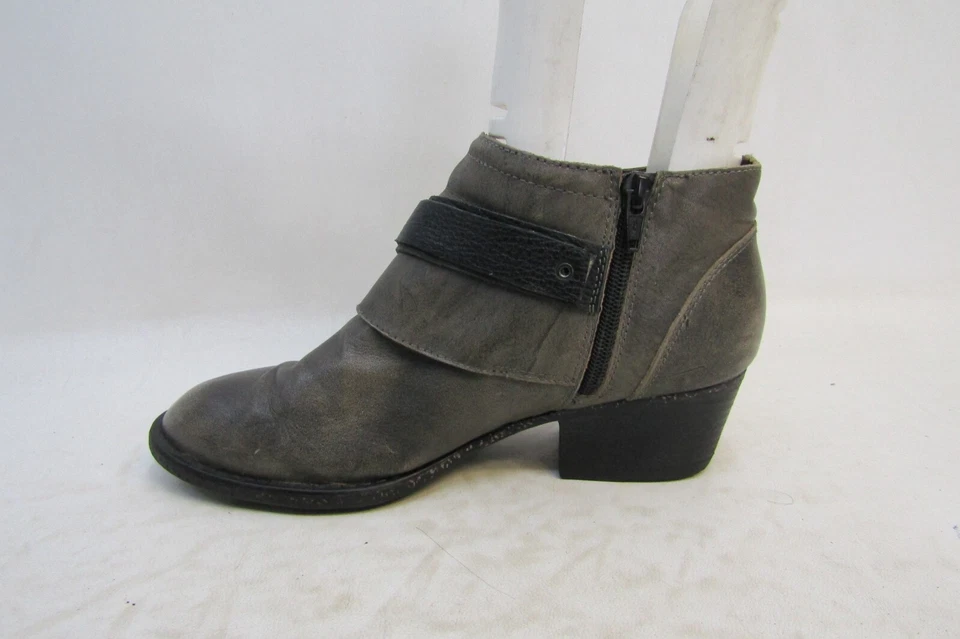 OTBT женщин размер 8 M серый кожаный молнии пряжки лодыжки модные ботинки ботинок - Изображение 2 из 4