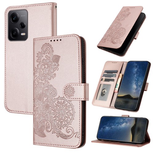 For Redmi Note 12 11 10 Pro 9 Embossed Leather Flip Holder Wallet Phone Case - Picture 14 of 30