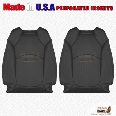 2009 2010 Chevy Traverse LTZ Driver-Passenger Tops Perforated Leather Cover Blk